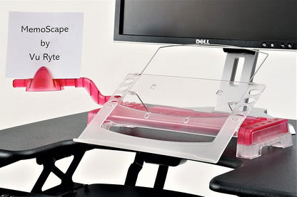 MemoScape Adjustable in-Line Document Holder for Typing | Reduces Neck Strain, Improves Focus, Boosts Desk Organization, and Workflow | Paper Holder Stand for Desk and Home Office - Black (VUR 2060)