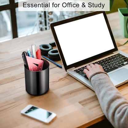 Gold Pencil Holder for Desk, 304 Stainless Steel Pencil Cup, Pen Holder Cup, Pen Pot, Makeup Brush Holder, Desktop Accessory Stationery Organizer