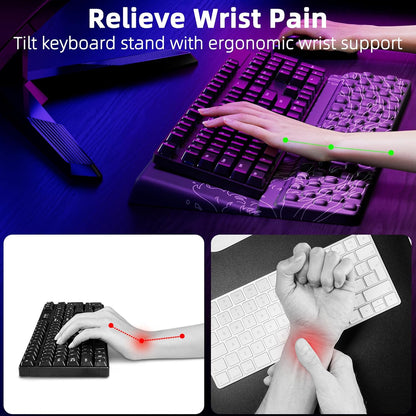 Ospelelf Keyboard Wrist Rest, Comfortable Ergonomic Keyboard Stand Riser Holder for Office Home