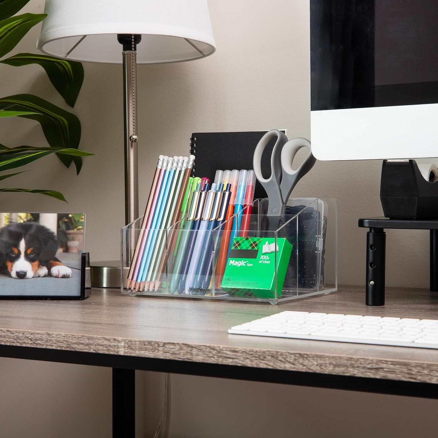 Mind Reader Paper Tray, Desktop Organizer, File Storage, Modern, Office, Acrylic, Clear