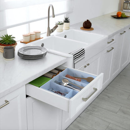 Simple Houseware Drawer Organizer Tray with 9 Adjustable Compartments, Clear