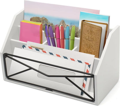 Prosumer's Choice Bamboo Desk Organizer for Office and Home – Natural Bamboo Mail Organizer for Countertop - Wooden Desktop Organizer for Mail, Files, Letters, and Tabletop Storage