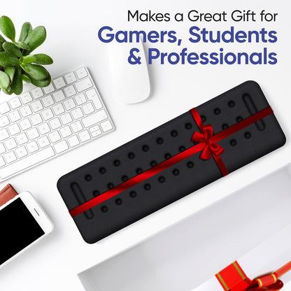 Keyboard Wrist Rest with Edge Protector - 11.8 Inch 2 Pack L Shaped Desk Pad - Ergonomic Memory Foam Wrist Support for Keyboard - for Office, Gaming, Computers and Laptops - Smooth Cover Cushion