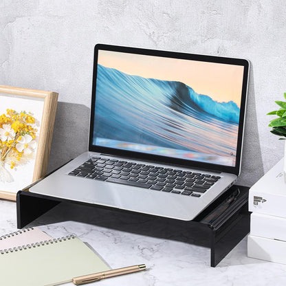 Jetec 2 Pcs Acrylic Monitor Stand Desktop Video Acrylic Monitor Riser Desk Shelf Computer Stand for Laptop TV Computer Screen Desk Organizer Teacher's Day Supplies (Clear, 12 x 8 x 3 Inch)