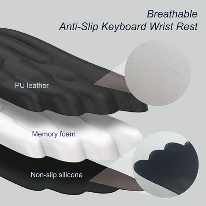 Angel Wing Wrist Rest,Cute Wrist Rest for Keyboard and Mouse,Hand Rests Set Include Ergonomic Keyboard & Mouse Hand Rest and Coaster,Filled Resilient Memory Foam,for Work,Study,Gaming (White)
