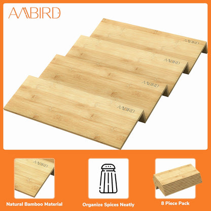 AMBIRD Spice Drawer Organizer, 4 Tier-2 Set Clear Spice Rack Tray Expandable From 11'' to 22'', Seasoning Organizer with non-slip tape for Kitchen, Cabinet, Drawers, Countertop(JARS NOT INCLUDED)