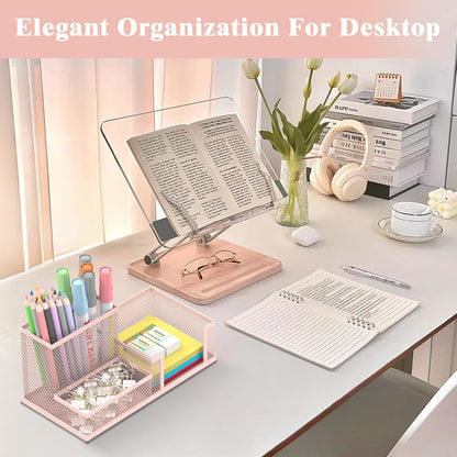 SUPEASY Pen Holder Desk Organizer, Office Supplies Pencil Holder with 3 Compartments, Desk Accessories and Workspace Organizers for Home School Classroom, Black