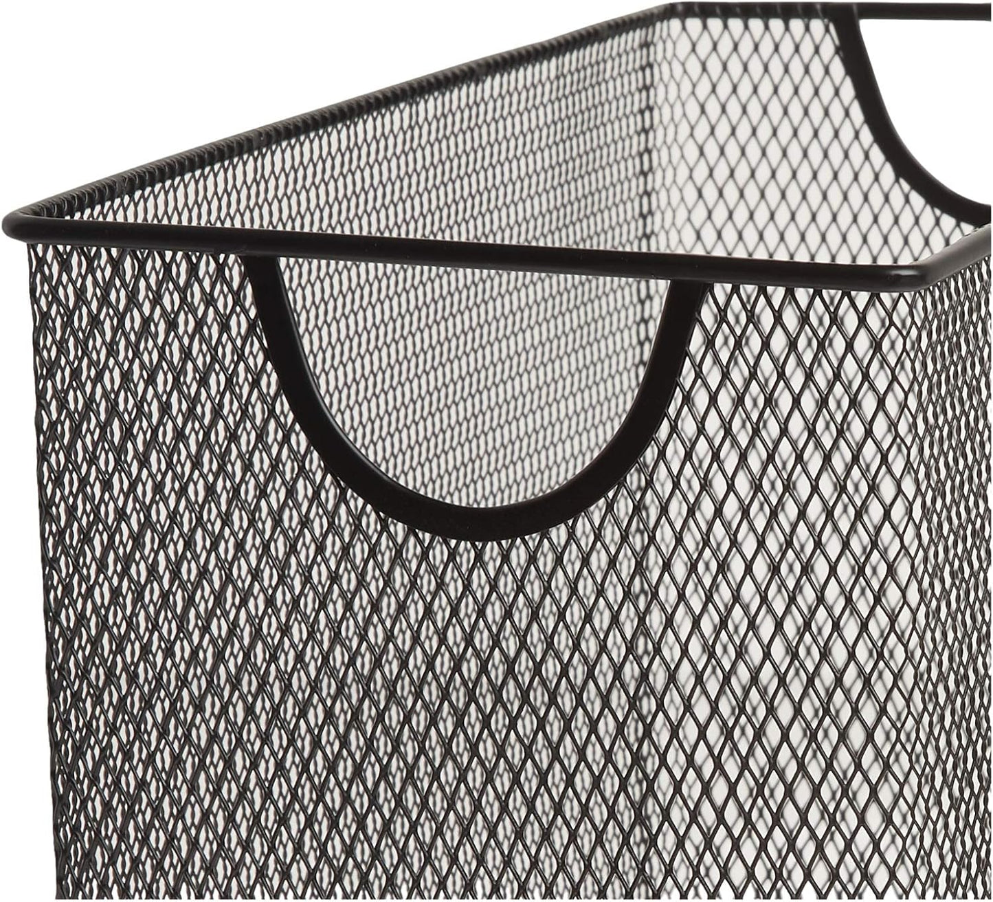 U Brands Desktop Hanging File Organizer, Black Mesh Metal, Letter Size, Steel Wire Document & Folder Organizer for Office Desk, Home, Classroom