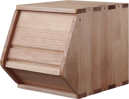 Stackable Solid Wood Storage Chest,Hall Entryway Cabinet,Bins with Lids,Modular Wooden Multi-use Box,Closet Storage Organizers,Drawers,Potato,Onion,Bread,Classify by Items,7.75”W(1 Pack)
