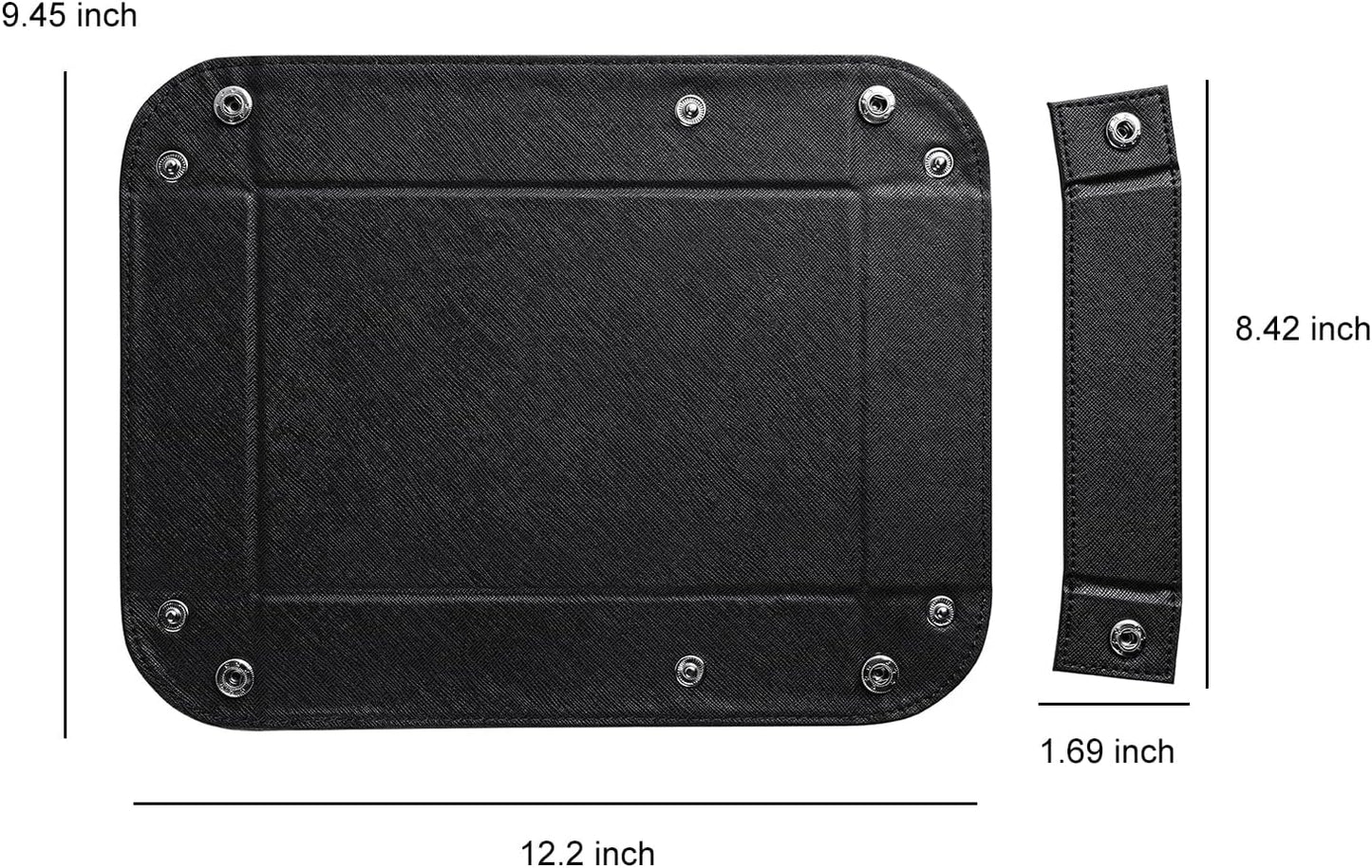 BONNY DODO Valet Tray for Men PU Leather Tray Organizer with Partition, Storage Keys, Watch & Practical Storage for Table Nightstand Living Room Bedroom (Dark Brown-Square)