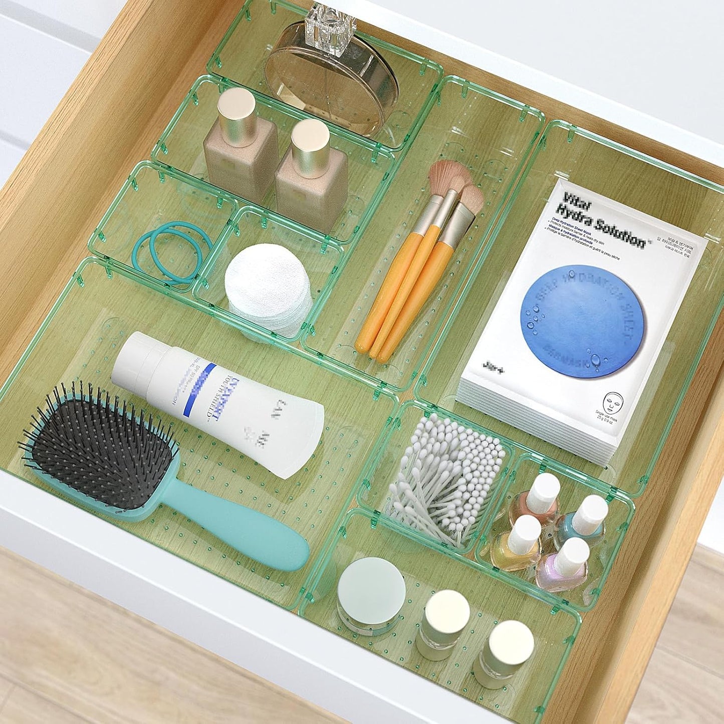 StorMiracle 28 PCS Clear Plastic Drawer Organizers Set, 4 Size Desk Drawer Organizer Trays for Makeup, Jewelry, Kitchen Utensils, Gadgets and Office Accessories