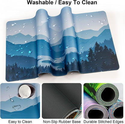 Keyboard Wrist Rest + Mouse Pad with Wrist Support + Desk Mat + Coaster 4 in 1 Set, XXL Large Gaming Mousepad Cute Ergonomic Mouse Pads for Desk Computer Laptop Office Decor-Beach