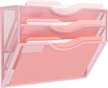 Kuntine.B Wall File Organizer Office Hanging Magazine Holder Wall File Organizer for Office Home (Black, 5 Tier)