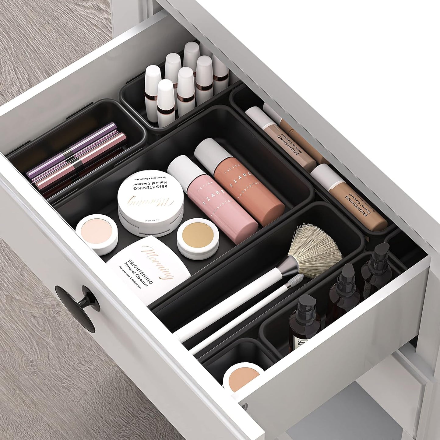 Simple Houseware Interlocking Desk Drawer Bins Organizer, 10 Packs, Black