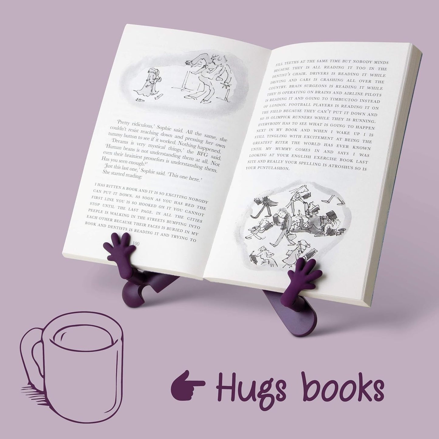 IF The Hands Stand, Hands Free Reading Tablet & Book Holder - Aubergine