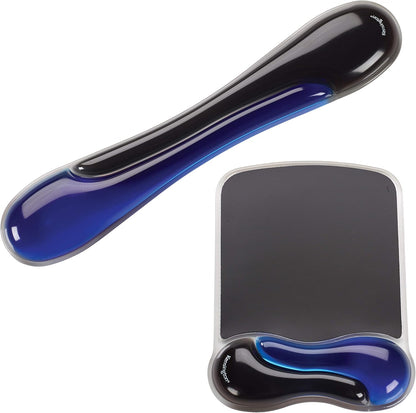 Kensington Duo Gel Mouse & Keyboard Wrist Rest Bundle Set, Ergonomic Keyboard and Mouse Pad With Wrist Support, Keyboard Wrist Rest, Computer Keyboard Pad, Cooling Gel, Non-Skid Backing, Blue K52920WW