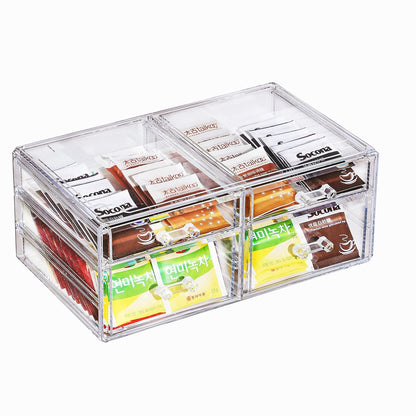 Cq acrylic Drawer Organizer with 3 Long Drawers,Stacking Office Supply Organizer and Desk Pen Storage and Stationary Organizer,Clear Makeup Storage Organizer for Palettes,Cosmetic, Beauty for Vanity