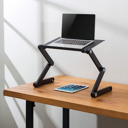 Mount-It! Adjustable Laptop Stand & Lap Desk, Freestanding Sit-Stand Laptop Tray for Bed, Couch, Desk & Floor, 22 lb Capacity, 1.6–18.9” Height, Ventilated Aluminum, Ships Fully Assembled