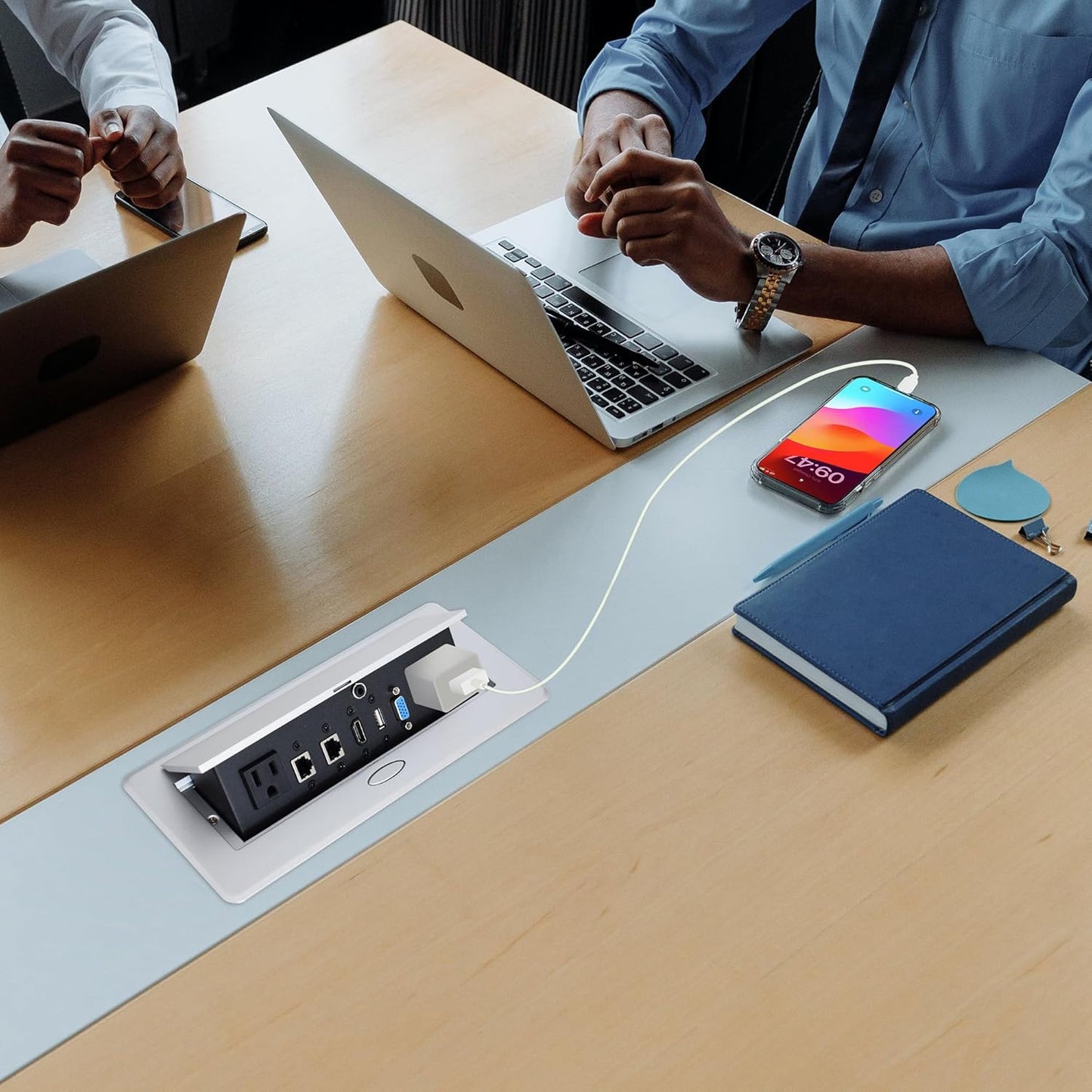 Table Pop up Power Date Center Connection Box with Outlet Network HDMI for Conference Desk
