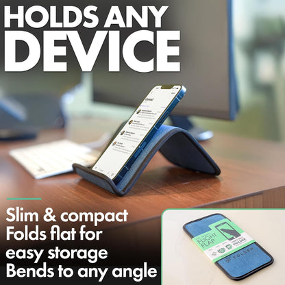 Flight Flap Airplane Phone Holder, Flexible Cell Phone Holder, Folding Cellphone Stand for Desk, Bed, Office, Treadmill - Airplane Gadgets for Long Travel Accessories - Plane Essentials (Silicone)