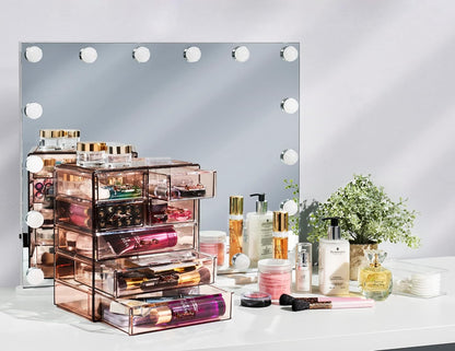 Sorbus Acrylic Makeup Organizer Set, 6-Drawer Vanity & Countertop Cosmetic Storage with Small & Wide Drawers, Clear Makeup Storage for Brushes, Lipsticks, Jewelry – Holiday Gift for Women & Teens