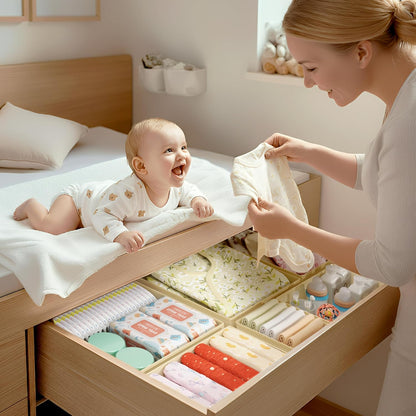 DIMJ Drawer Organizer Clothes - 20 Pack Closet Drawer Organizer Bins for Baby Clothes Storage, Fabric Dresser Organizer for Nursery Bedroom, Foldable Small Drawer Dividers for Underwear Socks