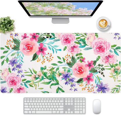 Wrist Rest for Computer Keyboard and Mouse, Ergonomic Design Wrist Support Pad for Keyboard, Soft Memory Foam Desk Pads Support Hand and Arm Easy Typing Pain Relief, 2 Piece Pad, Cream Pink