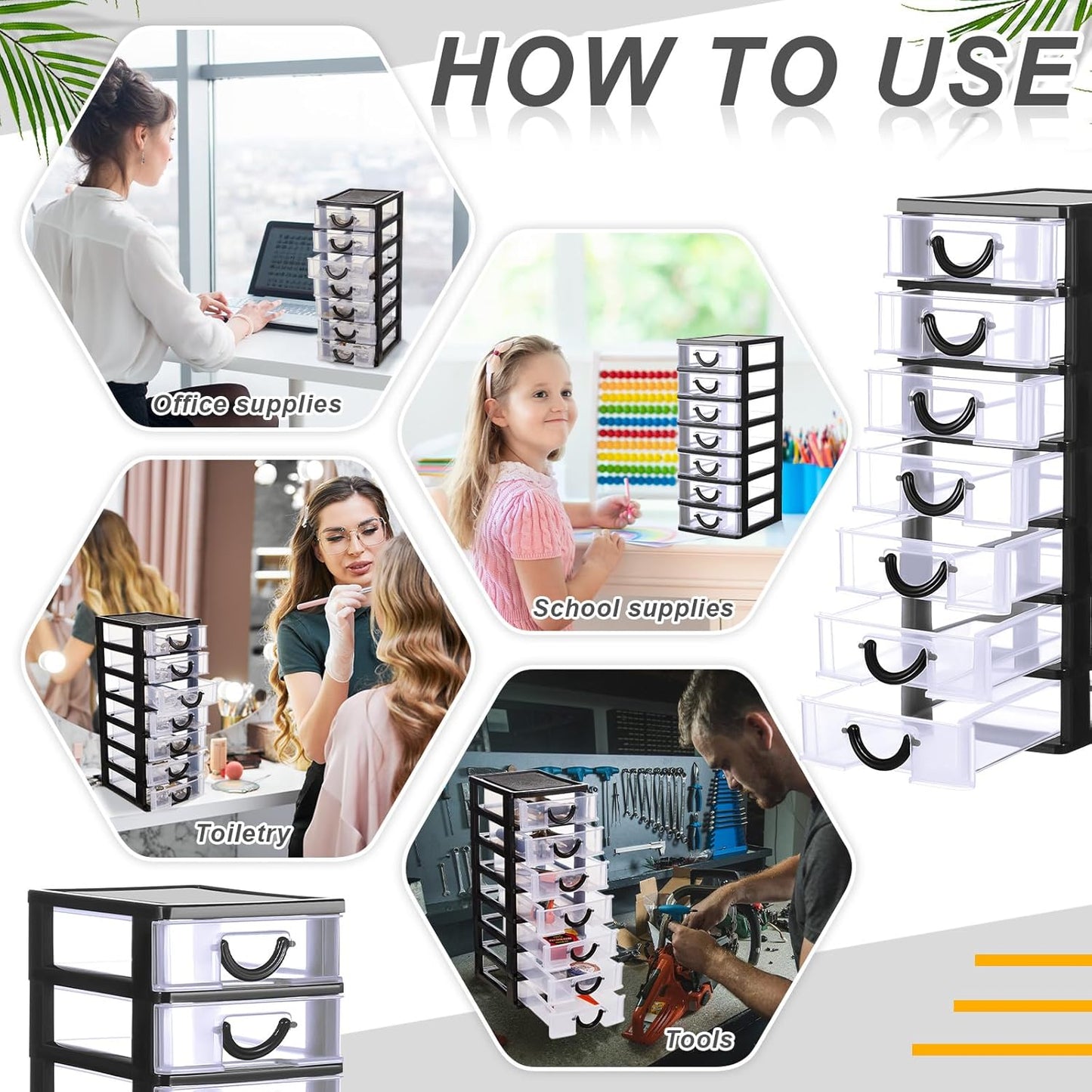 Thyle 2 Pcs Plastic Drawers Organizer Mini Organizer Stackable Plastic Clear Drawer Storage Box Containers Storage Units for Desktop Classroom Craft 6.7 x 4.9 x 13.4 inches(Purple)