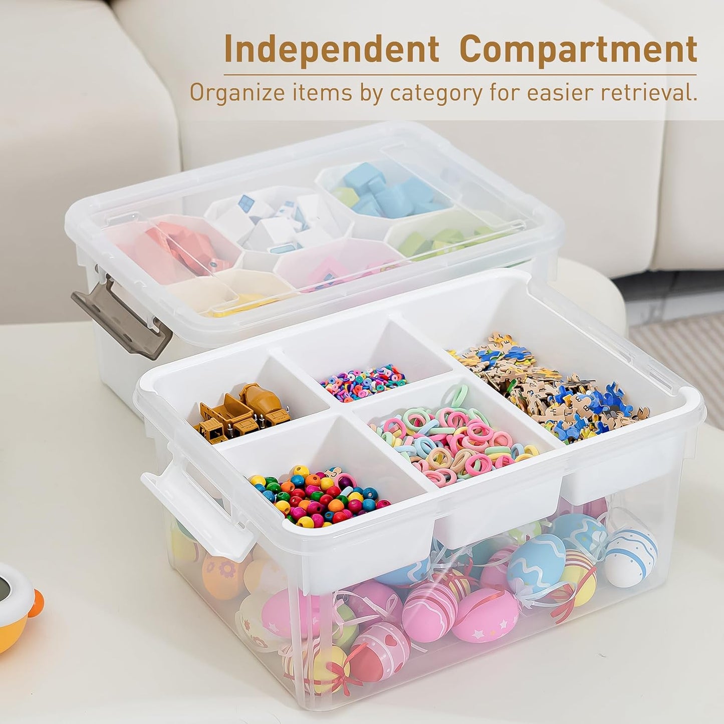 Citylife 17 QT Plastic Storage Bins Clear Storage Box with Lids Multipurpose Stackable Storage Containers for Organizing Tool, Craft, Crayon