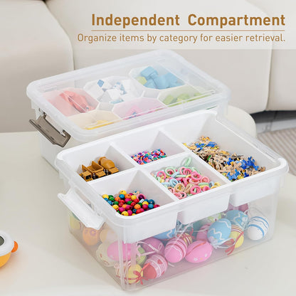 Citylife 17 QT Plastic Storage Bins Clear Storage Box with Lids Multipurpose Stackable Storage Containers for Organizing Tool, Craft, Crayon