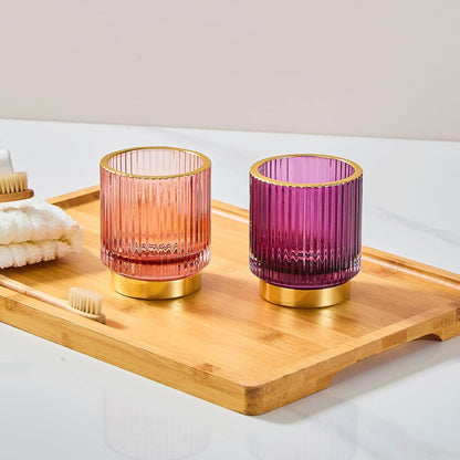 Makeup Brush Holder Organizer,Toothbrush Holders,Desk Pen Pencil Holder,Multifunctional Vintage Glass Brush Cup（L/Green/A3-6-US）