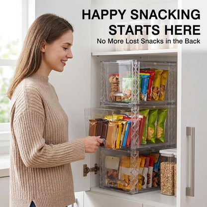 Bathroom Organizers and Storage Boxes 4pack, 7in Stackable Storage Drawers Plastic Simply Assembled Containers Bins Suitable for Cosmetics, Bathroom, Kitchen, Cabinets, and Snack Storage Boxes