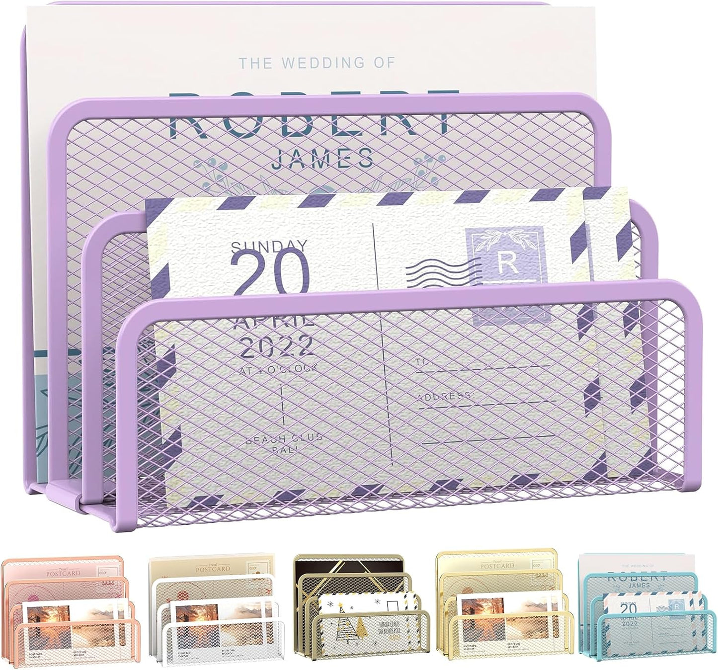SUPEASY Mail Organizer for Desk, Mesh Metal Mail Holder Countertop with 3-Slot, Letter Sorter File Holder, Office Envelope Organizer for Mails (Black)