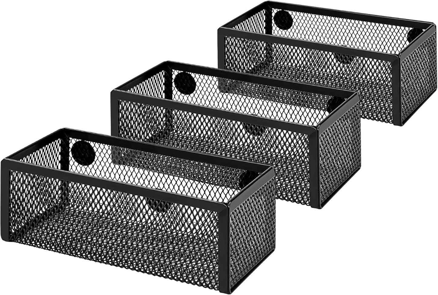 Amazon Basics Wire Mesh Pen Holder, Pencil Cup Desk Organizer for Stationery, Scissors, Office Caddy Storage, 3.7" x 3.3", Black