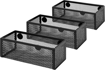 Amazon Basics Wire Mesh Pen Holder, Pencil Cup Desk Organizer for Stationery, Scissors, Office Caddy Storage, 3.7" x 3.3", Black