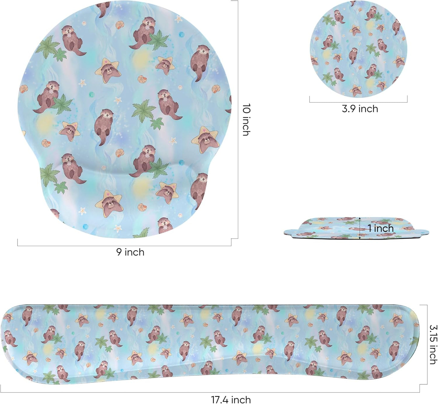 Ergonomic Keyboard Mouse Pad Wrist Rest Support Set for Laptop/Computer/Desktop,Memory Foam Hand Rest Wrist Cushion for Gaming/Office,Lightweight Comfortable & Pain Relief (Flowers)