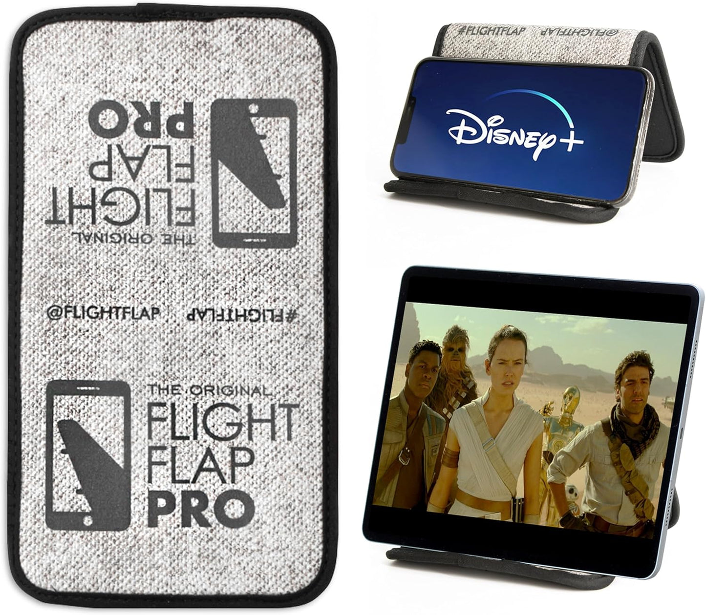 Flight Flap Airplane Phone Holder, Flexible Cell Phone Holder, Folding Cellphone Stand for Desk, Bed, Office, Treadmill - Airplane Gadgets for Long Travel Accessories - Plane Essentials (Silicone)