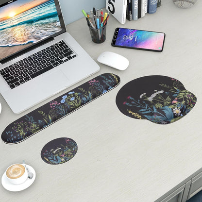 Mouse Pad and Keyboard Wrist Rest Support, with Non-Slip PU Base,Gel Mouse Pad with Coaster,Pain Relief for Gaming, Computer,Office -Beach