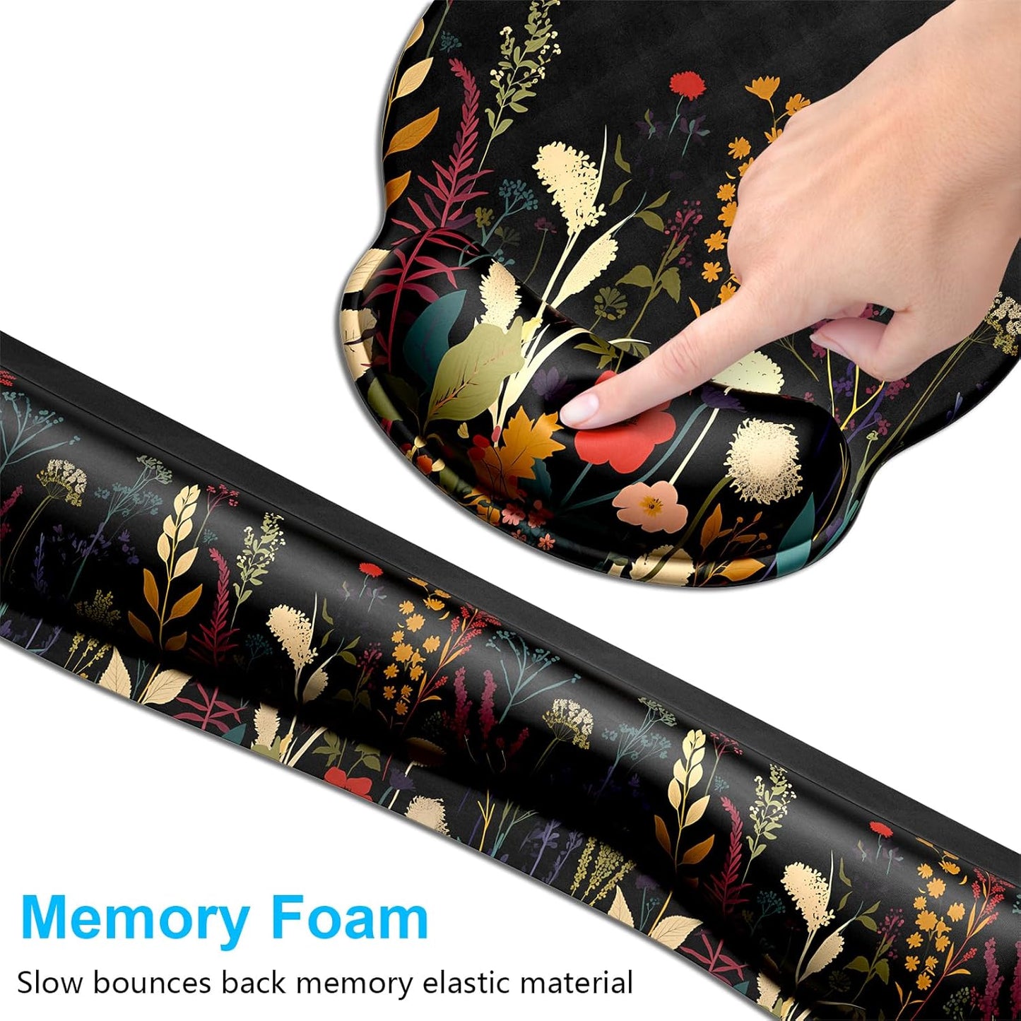 Dapesuom Keyboard Wrist Rest and Mouse Pad with Wrist Support, Cute Memory Foam Cushion for Keyboard and Mouse Set, Ergonomic Desktop Pad Rests with Non Slip Base for Easy Typing & Pain Relief, Pink