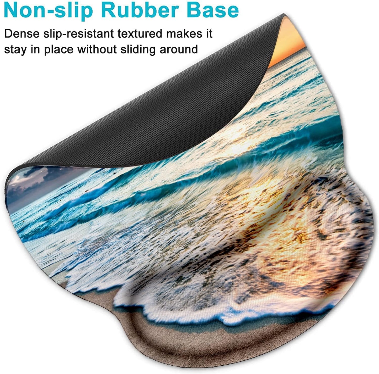 LATEEFAH Mouse Pad with Wrist Rest, 3-in-1 Gaming Mouse Pad, Keyboard Wrist Rest, Ergonomic Memory Foam Mousepad with Wrist Support for Computer Keyboard