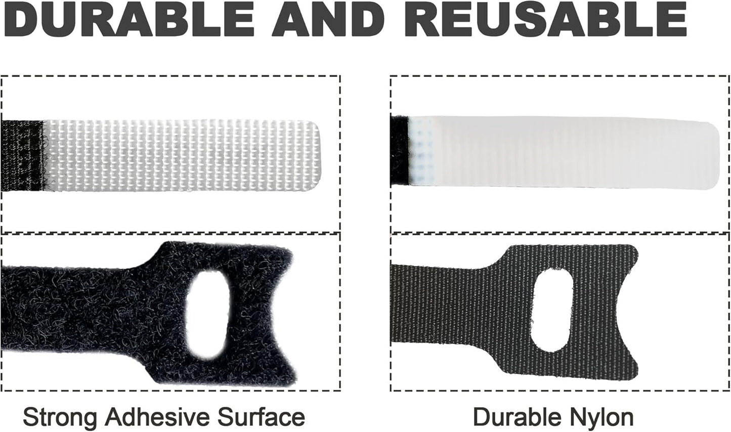 Mr-Label -1/2" Write on Cinch Straps - Reusable Fastening Cable Ties - Identify Quickly Cord Labels – Cable Organizer- for Data Centers|Telecom|MRO| Audio/Video Applications (20)