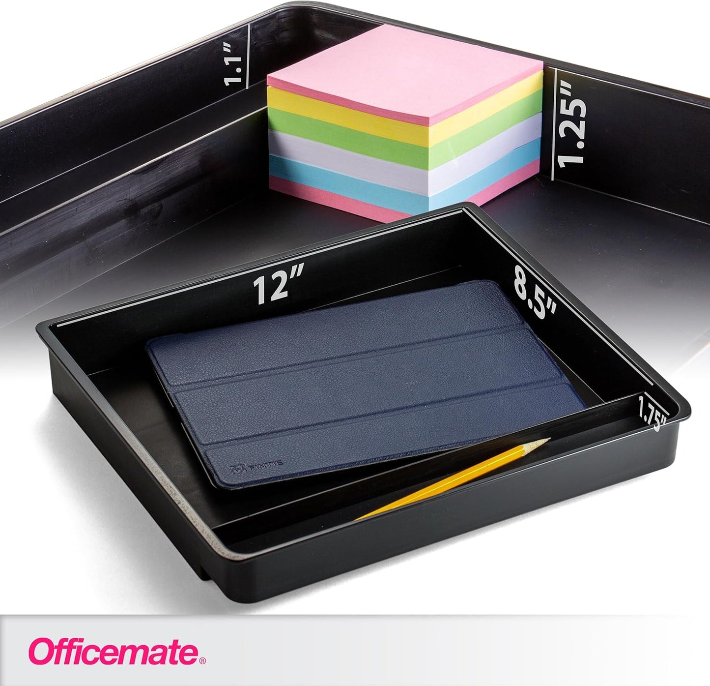 Officemate Large Self-Adhesive Under Desk Drawer, White, 12.5" x 10.75" x 1.875" (22556)