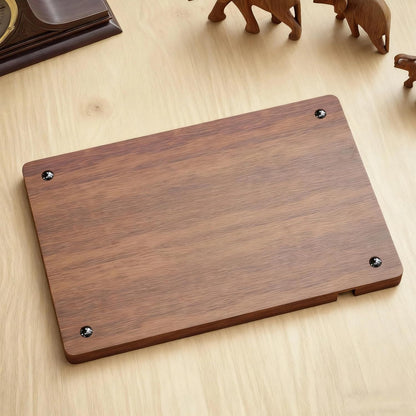 Wooden Valet Tray with Leather Inlay - Key and Wallet Tray, Wooden Jewelry Tray - Nightstand Desk Organizer for EDC Essentials (Keys, Phone, Wallet, Watch, Earbuds) (wood)