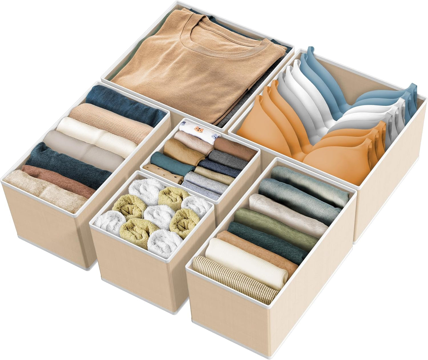 SIMPLE HOUSEWARE Foldable Drawer Organizer for Clothes/Underwear/Panty/Onesie Stocking Bin, Set of 12, Black