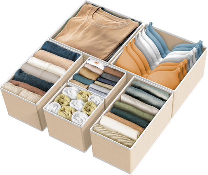 SIMPLE HOUSEWARE Foldable Drawer Organizer for Clothes/Underwear/Panty/Onesie Stocking Bin, Set of 12, Black