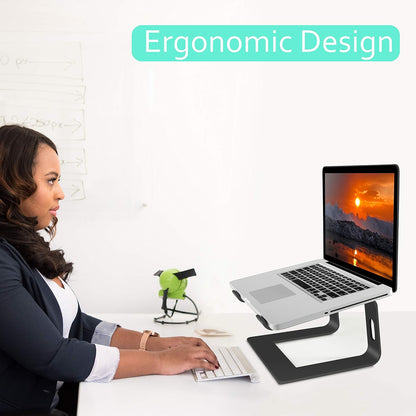 Orionstar Ergonomic Laptop Stand, Premium 5mm Aluminum Riser for 10-15.6 Inch Notebook Computer, Tool-Free Detachable Elevator Holder for Desk Office, Sturdy Riser for Eye-Level Neck Relief (Gold)