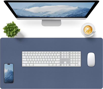 Bloss Leather Desk Pad and Keyboard Wrist Rest, Large Mouse Pad + Keyboard Pad+Mouse Wrist Support, Non-Slip Desk Mat Protector for Office, Home(31.5×15.7 Inches,Beige)