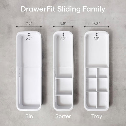 YouCopia DrawerFit Sliding Drawer Tray with Adjustable Dividers, Expandable Kitchen Storage Organizer, Speckled White