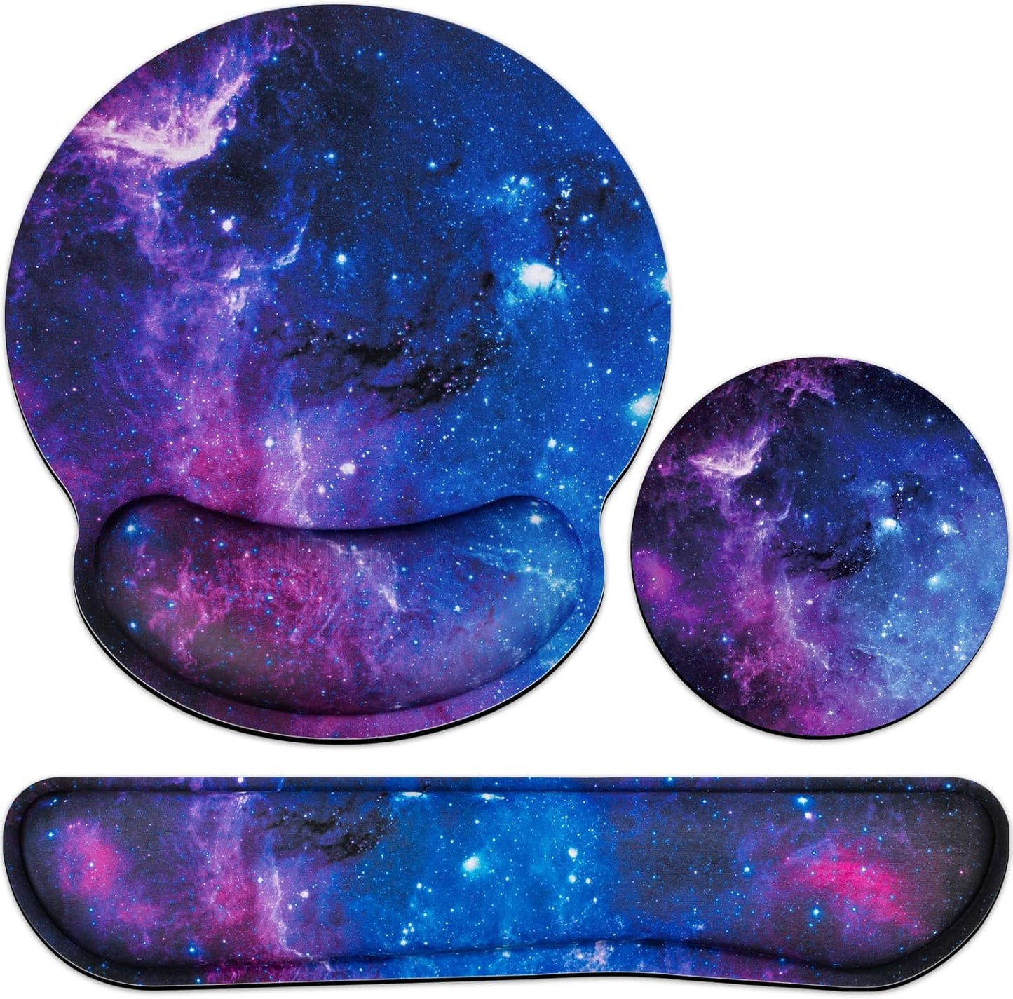 Mouse Pad with Wrist Rest Set, Qomolama 3-in-1 Wrist Support Mouse Pad Set, Floral Gaming Mousepad with Anti-Skid Base,Ergonomic Mouse Pad,Memory Foam Keyboard Gel Wrists Rest