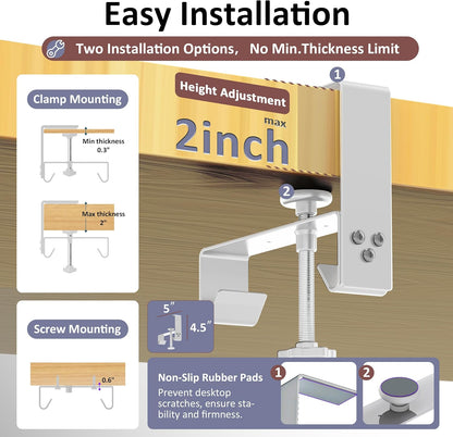 Under Desk Cable Management Tray - Under Desk Cord Management - Clamp/Screw Mount - Fabric Wire Management - Cable Raceways Tray Cord Hiders for Office/Home (Black, 35.8"×5.6")